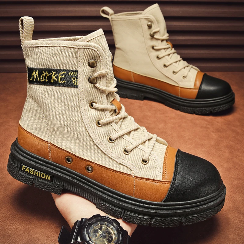 Men's High-Top Sneakers | Martin Boot Style with Rubber Sole
