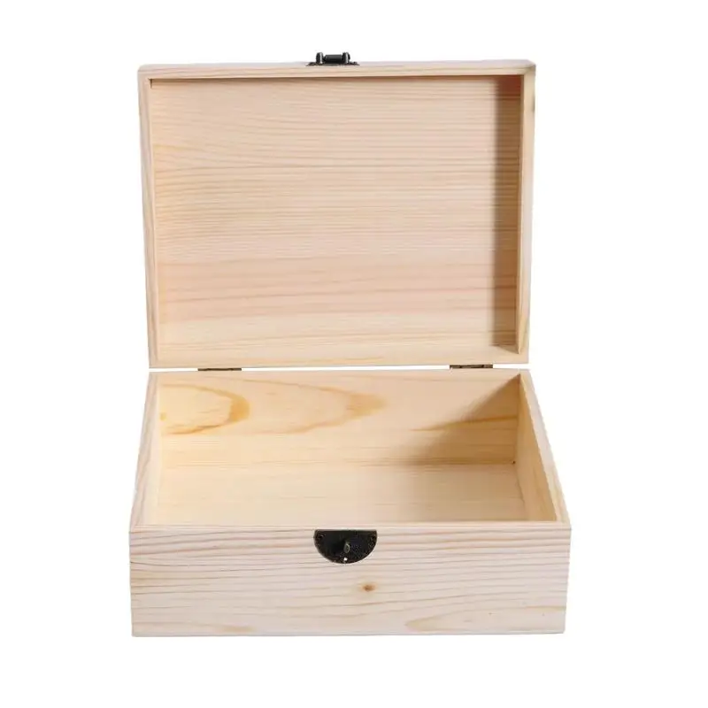 Confezione da 48 piccole scatole di legno per artigianato, 15,2 x 10,2 x 5,1 cm, scatola in legno grezzo con coperchio, per conservare gioielli fai da te