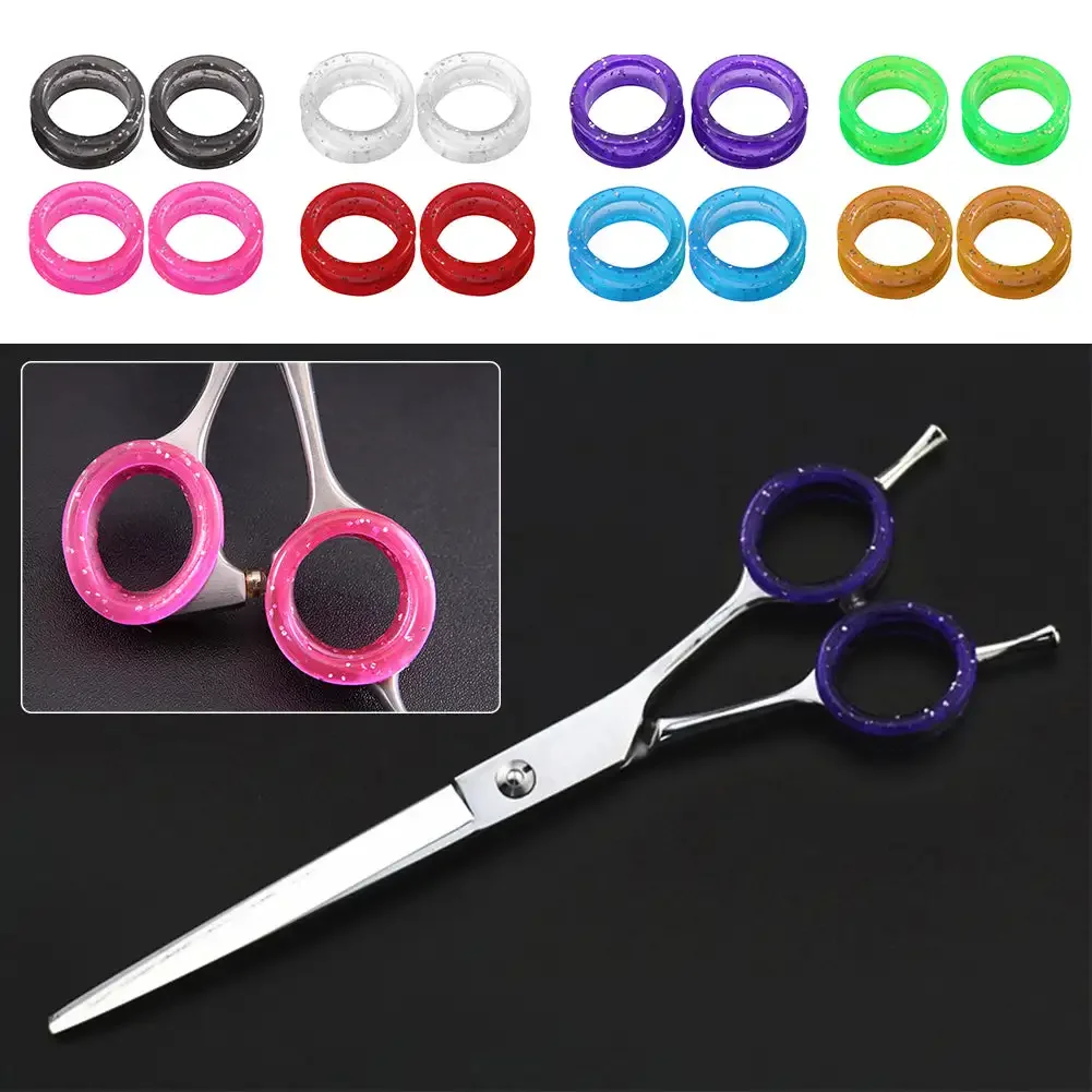 5Pcs Silicone Grooming Scissors Ring Pet Shears Ring Fit Professional for Shears Dog Cat  Comfortable Cutting Hair Tools