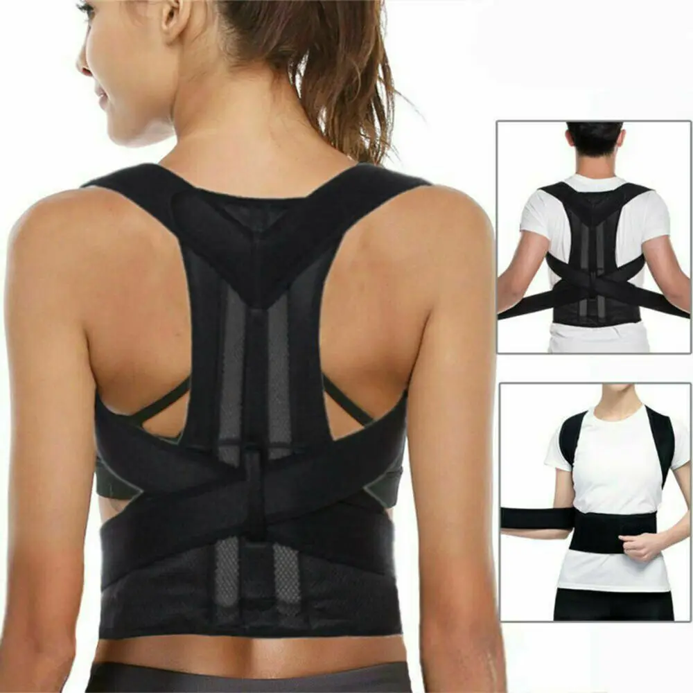 Sports Safety Neoprene Nylon Posture Corrector Black Adjustable Shoulder Brace Prevents Slouching Belt Gym posture corrector belt,posture corrector