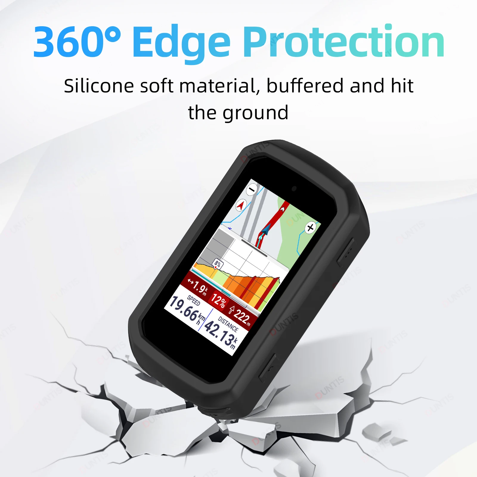 Silicone Case & 2 Tempered Glass For Garmin Edge 550/850