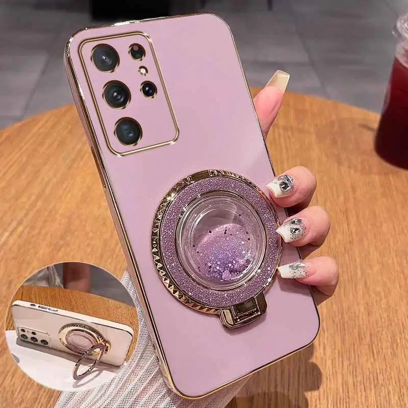 Circular Support Plating Phone Case Cover
