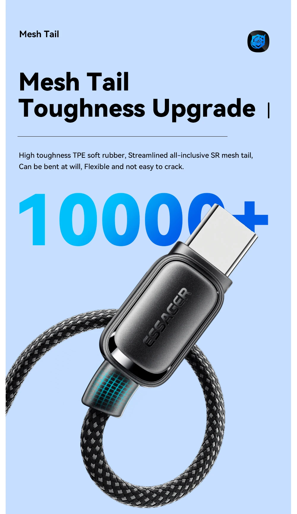 Essager PD 100W 60W Magnetisches Anti-Wickel Typ-C-zu-C-Kabel Schnellladekabel für Samsung Huawei Xiaomi Lenovo – Detail 13