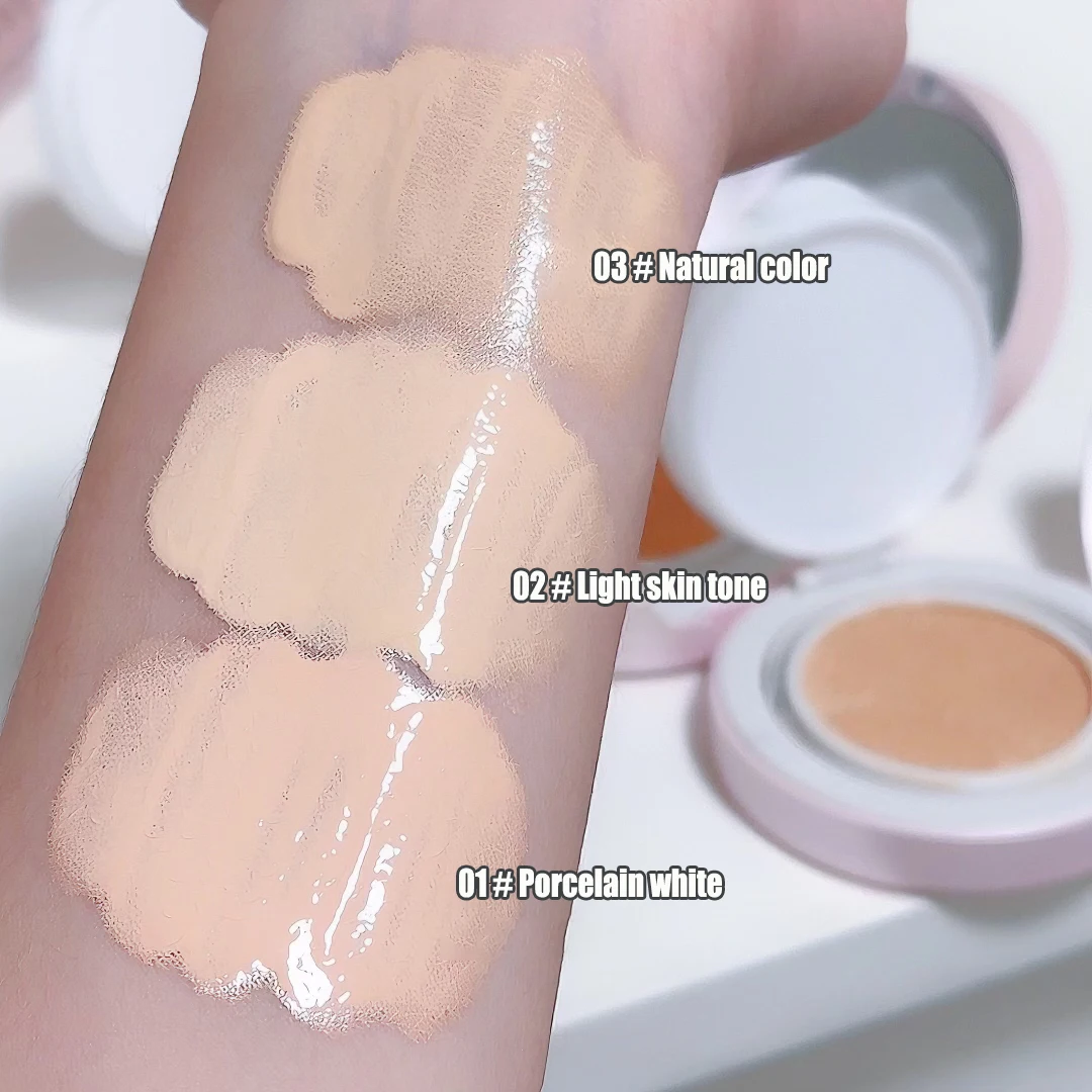 BB Cream Air Cushion Foundation Full Coverage Waterproof Long-lasting Concealer 3 Colors Cushion Compact Face Makeup Base 5