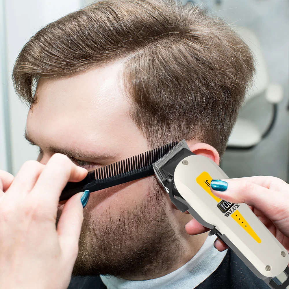 Tagliacapelli professionale per barbiere, batteria al litio, ricaricabile tramite USB, display LCD, rasoio per barba da uomo, per tagliare i capelli_voghion.com
