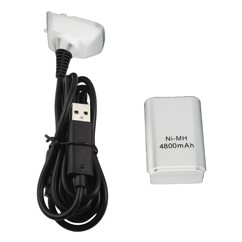-Xbox360 ޴ Ʈѷ ͸  USB ̺ E65C Ե Xbox360 Ʈѷ 4800mAh ͸ 뷮  ŰƮ