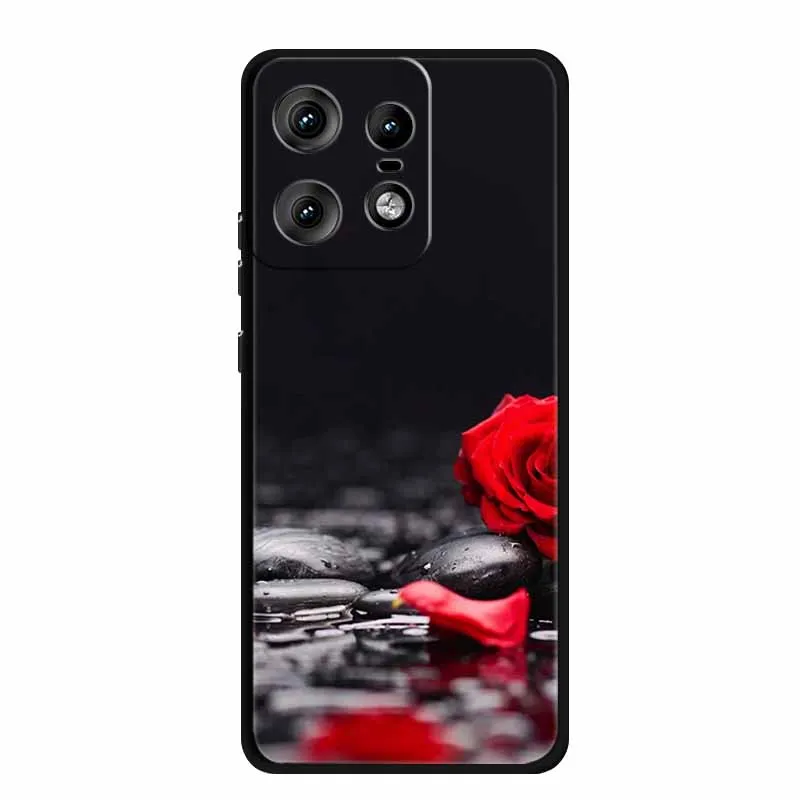 Charming Cat Design Soft TPU Silicone Phone Case - Painted Back Cover for Motorola Moto Edge 50 Pro 5G 2024