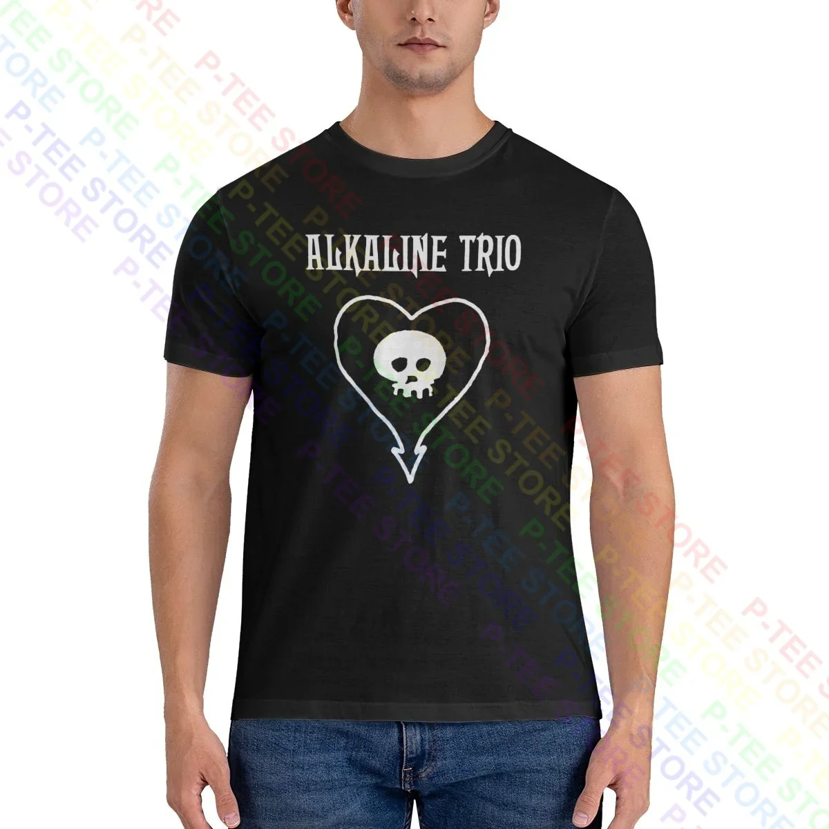 Maglietta Alcalina Trio Simple Heart Skull Logo T-Shirt Rare Retro Premium Best Seller Tee