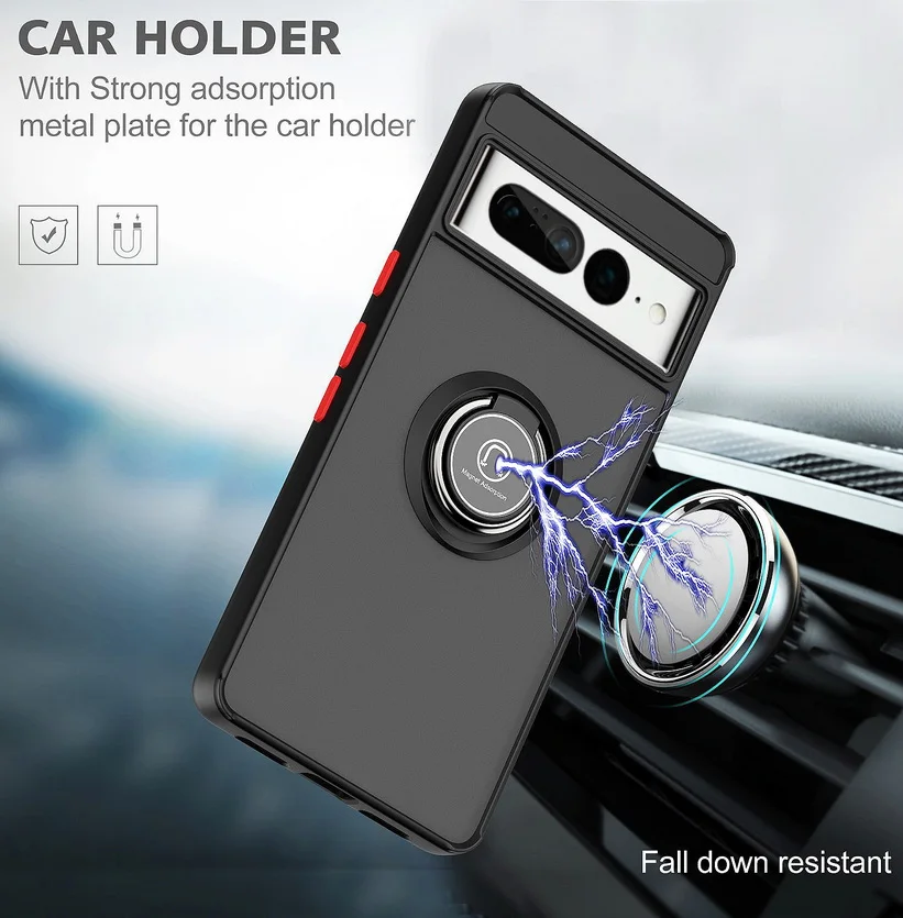 Rotatable bracket stand phone case for Pixel 7 Pro Pixel7 Pixel 6 pro Finger Ring Holder Hard back cover 3