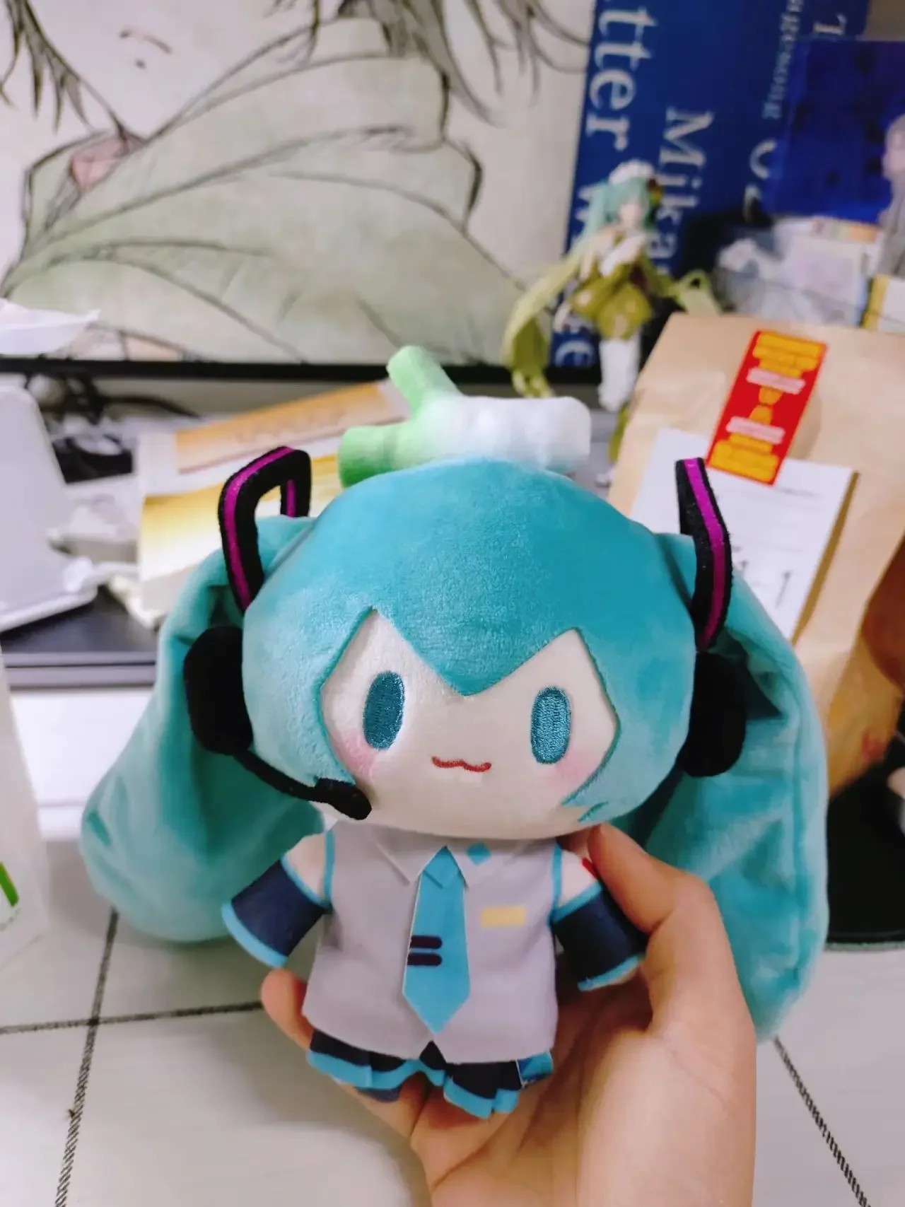 ***NEUE Hatsune Miku Fufu Plüschpuppe Fuwafuwa Anime Kawaii süße coole Spielzeugpuppen Plüsch Zimmer Auto Schreibtisch Dekor Geburtstagsgeschenk für Fan – Detail 3