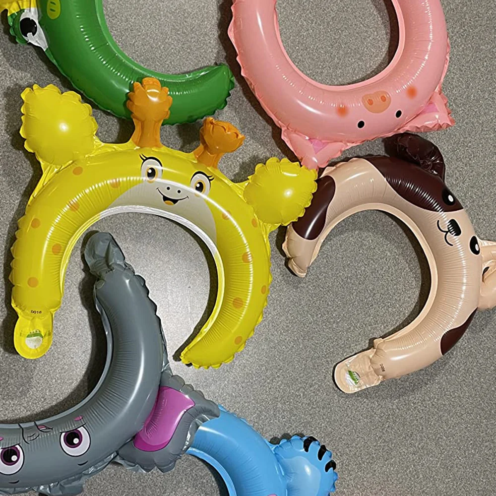 농장 동물원 동물 풍선 머리띠, 야생 동물 사파리 풍선, 머리 고리, 정글 동물 테마, 생일 파티 선물 장식, 24 개