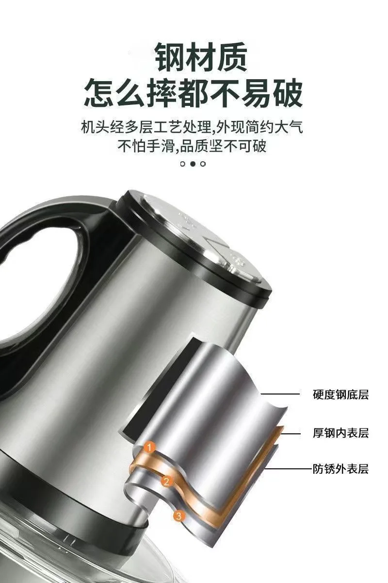 3-Speed Adjustable Food Processor, Large-Capacity Home Meat Grinder, Stainless Steel Blender, Cyclone 5-Blade Meat Mincer