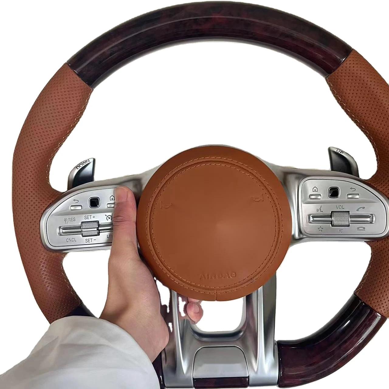 

for Suitable for Mercedes-Benz 809 steering wheel assembly peach wood material does not affect the function of the original car