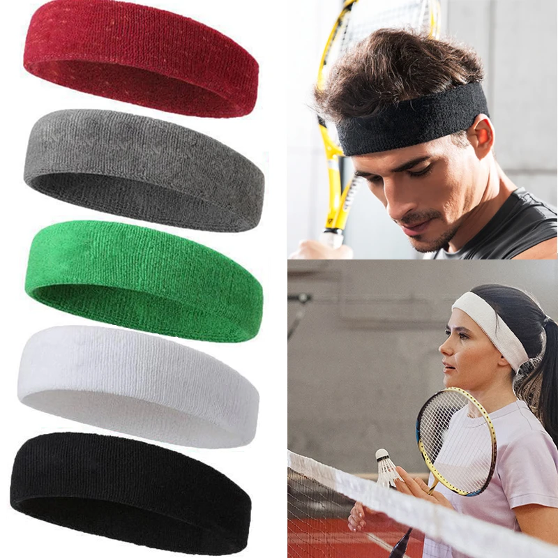 1Pc Unisex Hoofdband Sport Tennis Haarband Stretch Zweet Hoofddeksels Katoen Elasticiteit Hoofdband| | - AliExpress