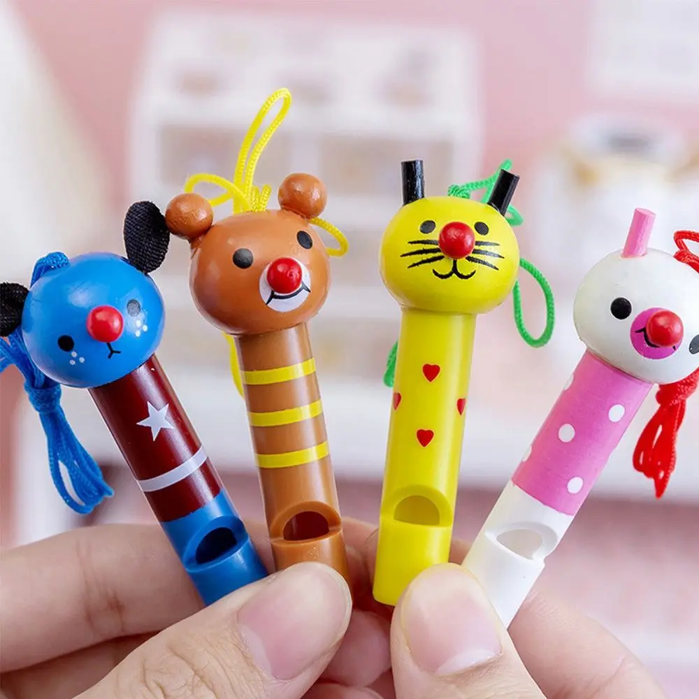 Mini Whistle 1PC Cute Wooden Mini Cute Animal Whistle Toys Kids Birthday Party Baby Shower Gift Pinata Filler Boys Girls Party Goodie Bag Toy