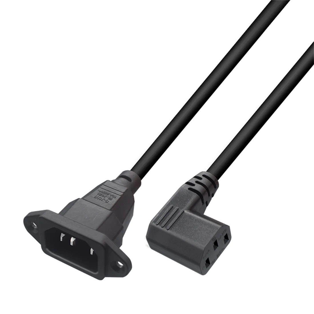 JORINDO IEC320 C14 to C13 Power cable, C14 with screw hole to C13 right Angle design, length of 30cm