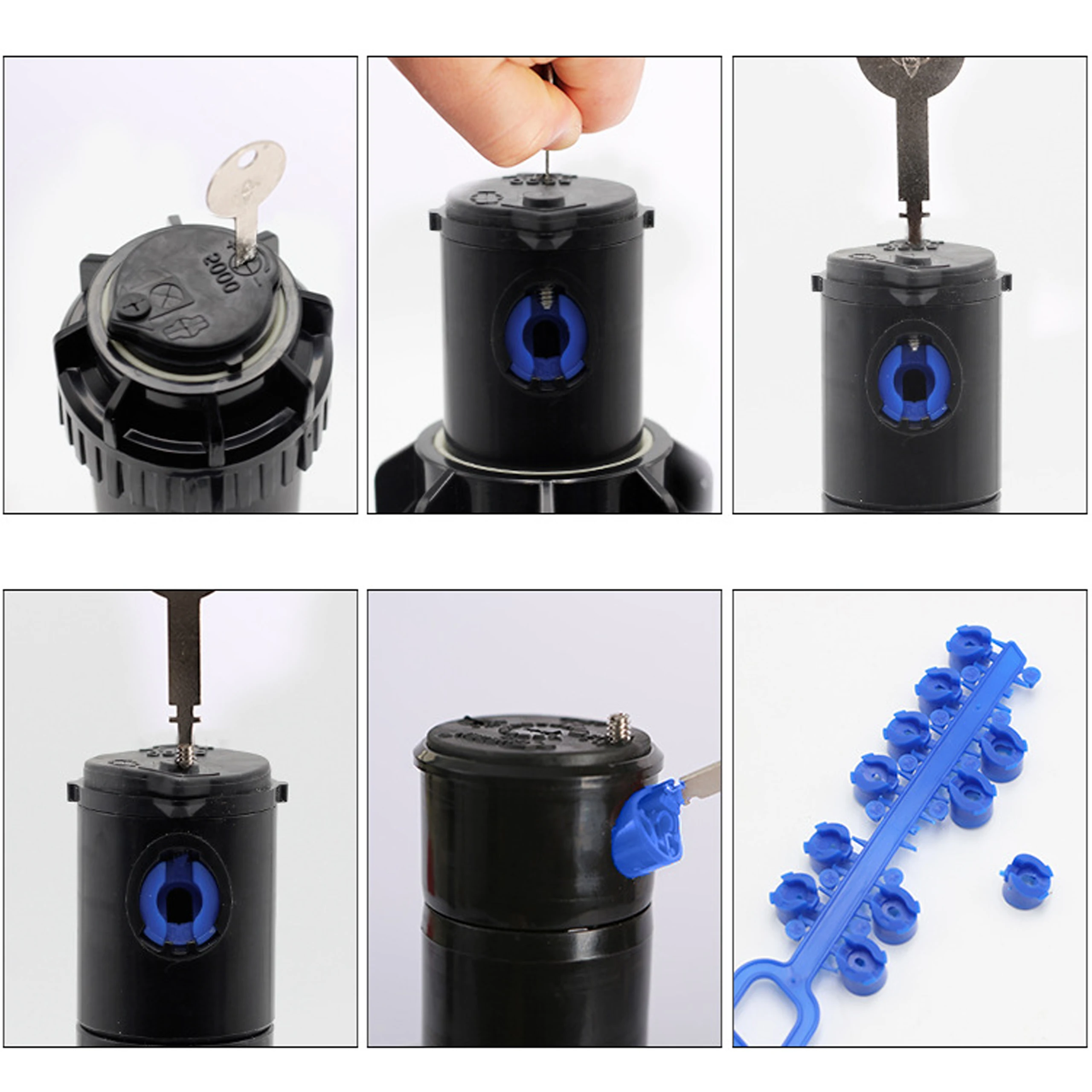 3/4 Inch Female Thread sprinkler 40&deg;~360&deg;Adjustable Garden Lawn Rotor Irrigation Sprinkler with 12Pcs Replacement Nozzle 1Pc