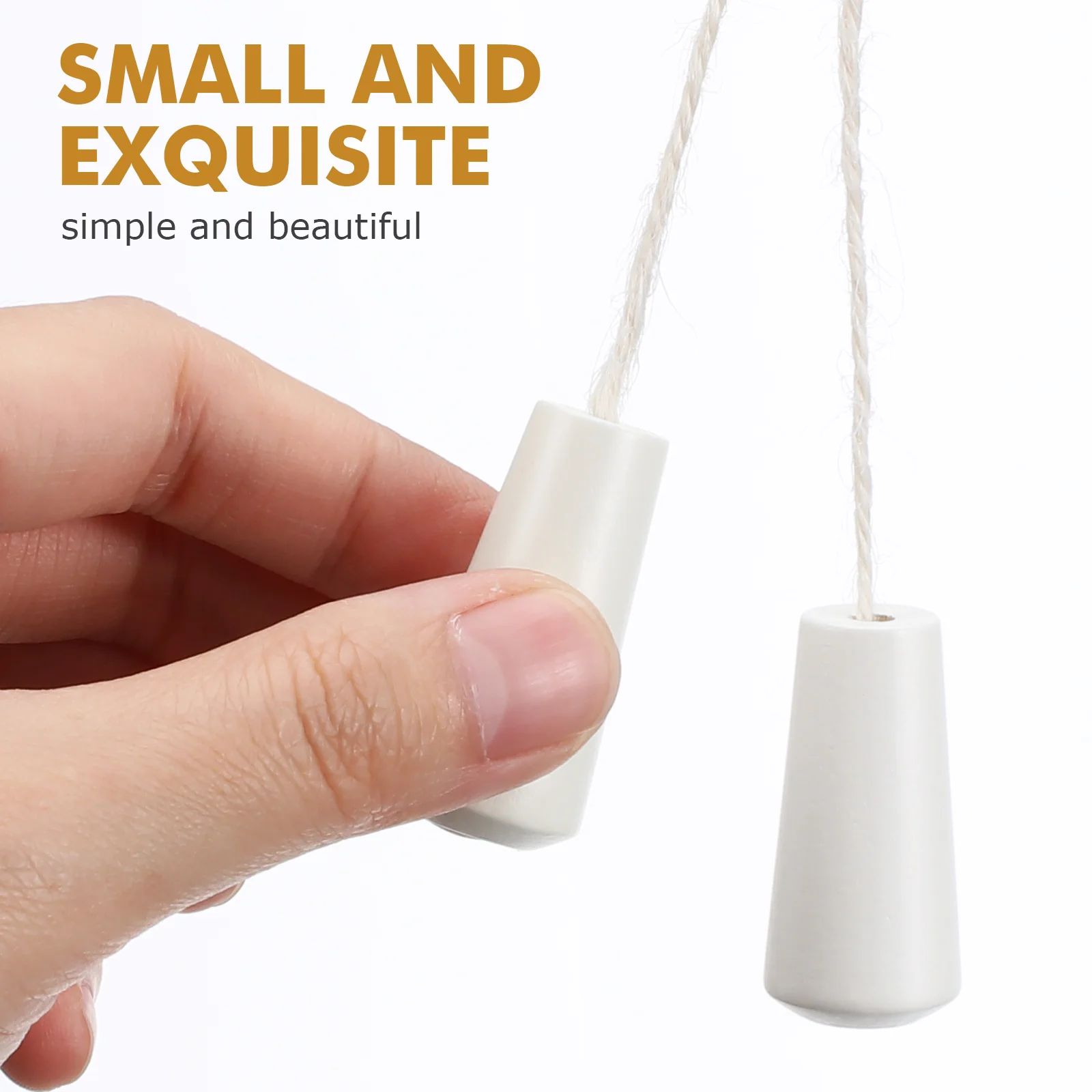 15 Pezzi Maniglie Per Cordone Tende - Ciondoli Con Coulisse Per Persiane Legno E Bath Cord, Bianco