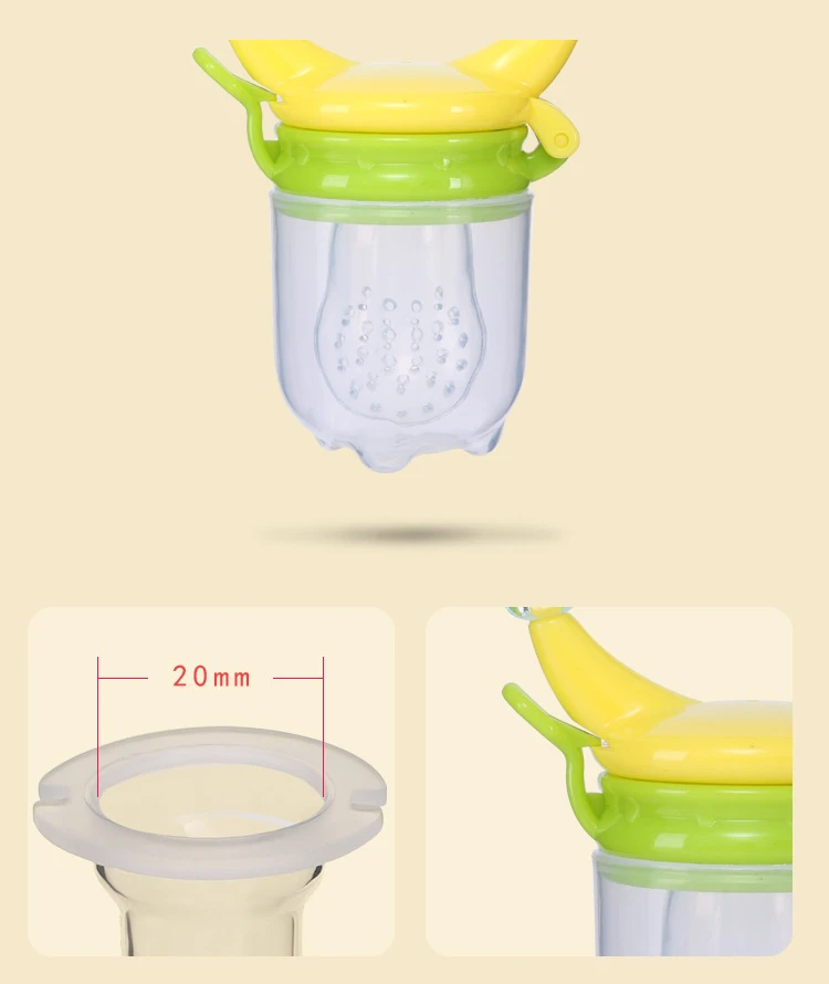 Description Picture 5 of itemBaby Food Nibbler Feeding Spoon Bell Ring Juice Extractor Pacifier Chew Silicone Gum Fruit Vegetable Bite Eat Auxiliary Bottles