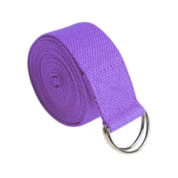 Durable Cotton Yoga Strap with Adjustable D - Ring Buckle for Enhanced Flexibility and Stretching (Purple)