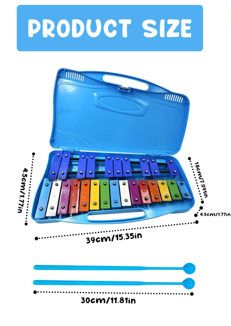 Xylophone toys Wooden piano toy for toddlers Metallophone Hand bell 25 tones
