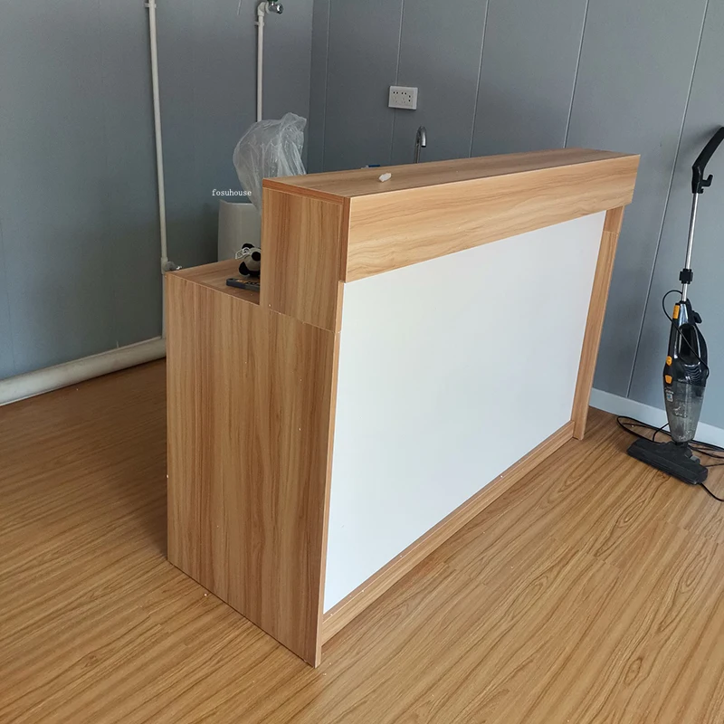 Company Front Desk Reception Desks Commercial Shop Bar Tables Hotel Cash Register Beauty Salon Consultation Reception Counter A