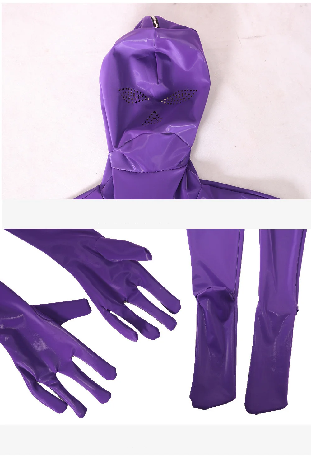 Cosplay Costume Latex Lingerie Sexy Fetish Wear Sexy Oil Shiny Full Bodysuit Latex Elasitc Sexy Tight Zipper Open Crotch Cosplay Leotard U Convex Pouch Jumpsuit Plus Size