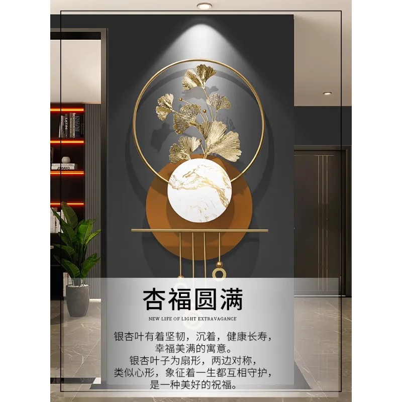 

Домашнее украшение для крыльца Ginkgo biloba, металлическое украшение для стен, для гостиной, фона для телевизора, настенное украшение, деревянная решетка, декоративное украшение