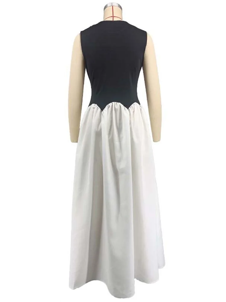 Wmstar Dresses for Womeny Sleeveless Bodycon Stretch Maxi Dresses Sweet Patchwoork Summer Clothes Wholesale Dropshipping 2025