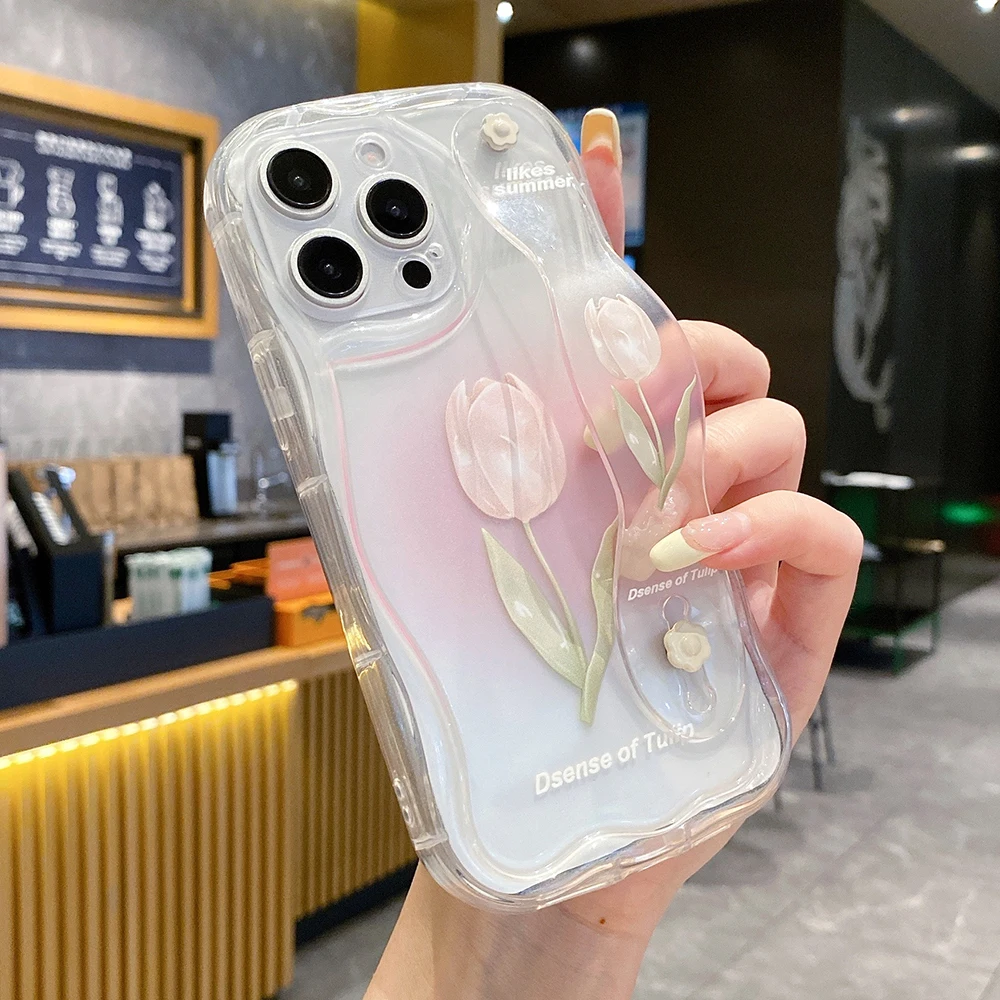 Floral Wrist Strap Phone Holder Case