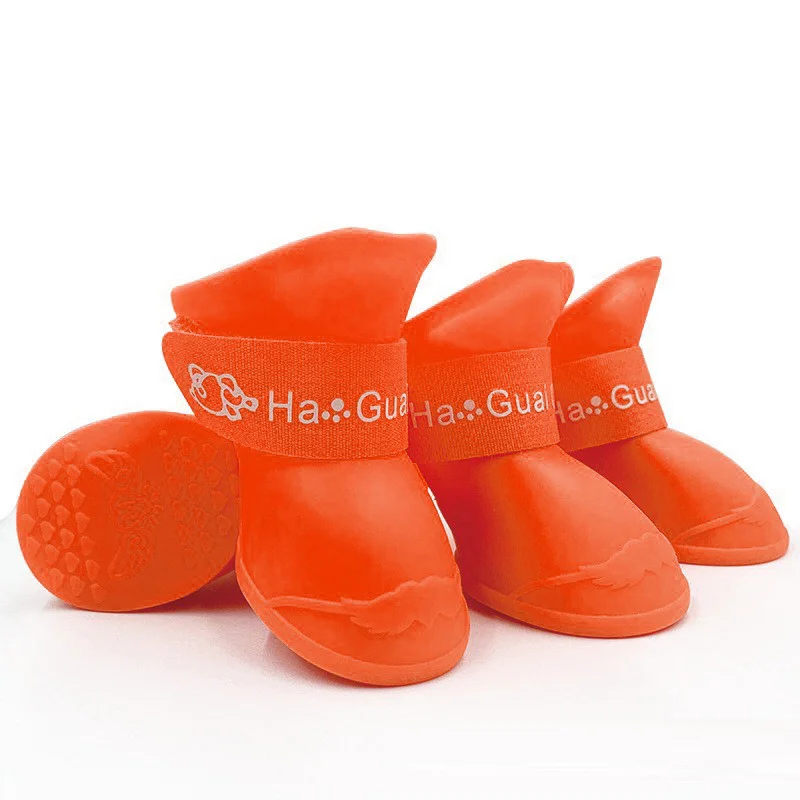 4Pcs Pet WaterProof Rainshoe Anti-slip Rubber Boot For Small Medium Large Dogs Cats Outdoor Shoe Dog Ankle Boots Pet Accessories