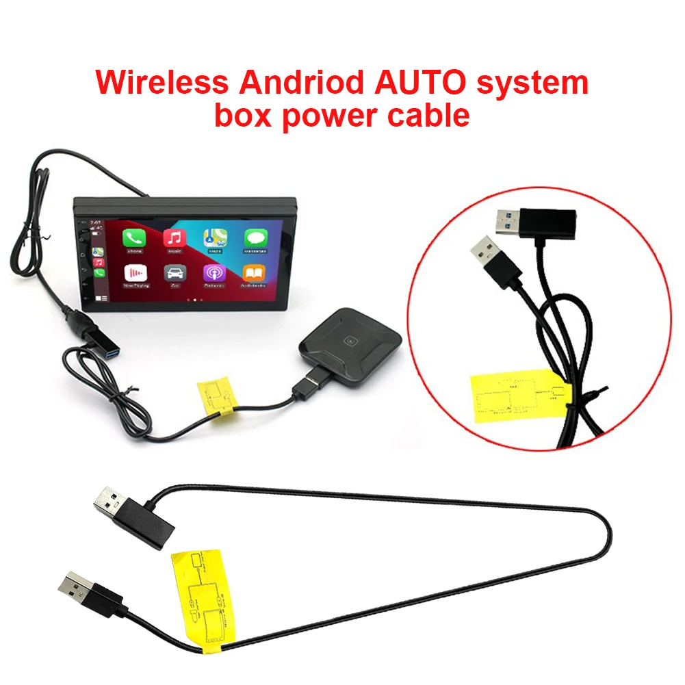 12V Wireless Carplay Ai Box Stromkabel Android Auto Konverter Zwei