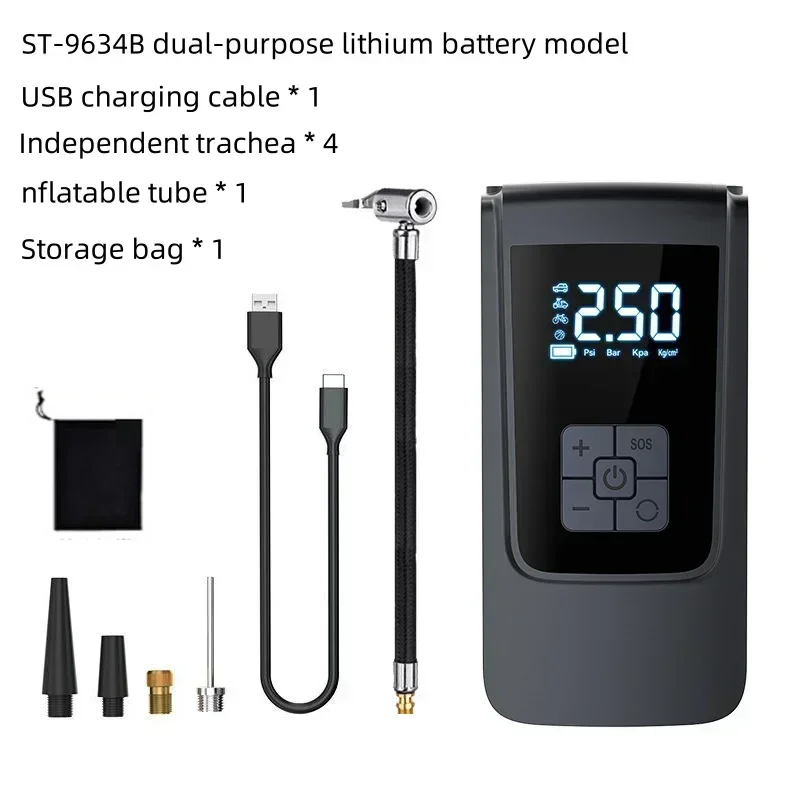 Portable Electric Air Compressor & Tyre Inflator for Vehicles and Bicycles