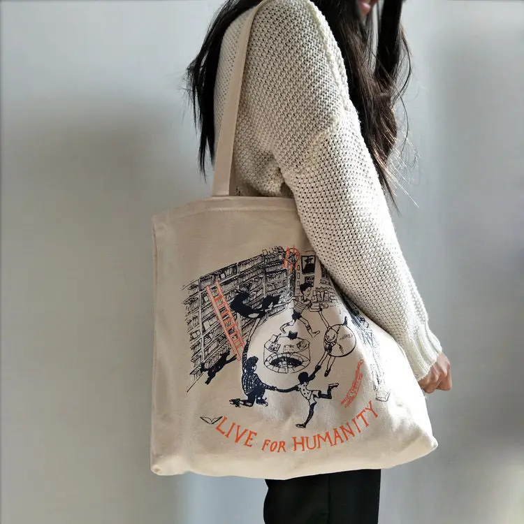 2022 New Shopping Bag Classic Letter Simple Canvas Bag Fashion Street European and American Style Casual Shoulder Tote Bag