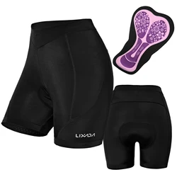 Lixada Women's Breathable Shockproof Cycling Shorts with 3D Gel Padding - M (Black)