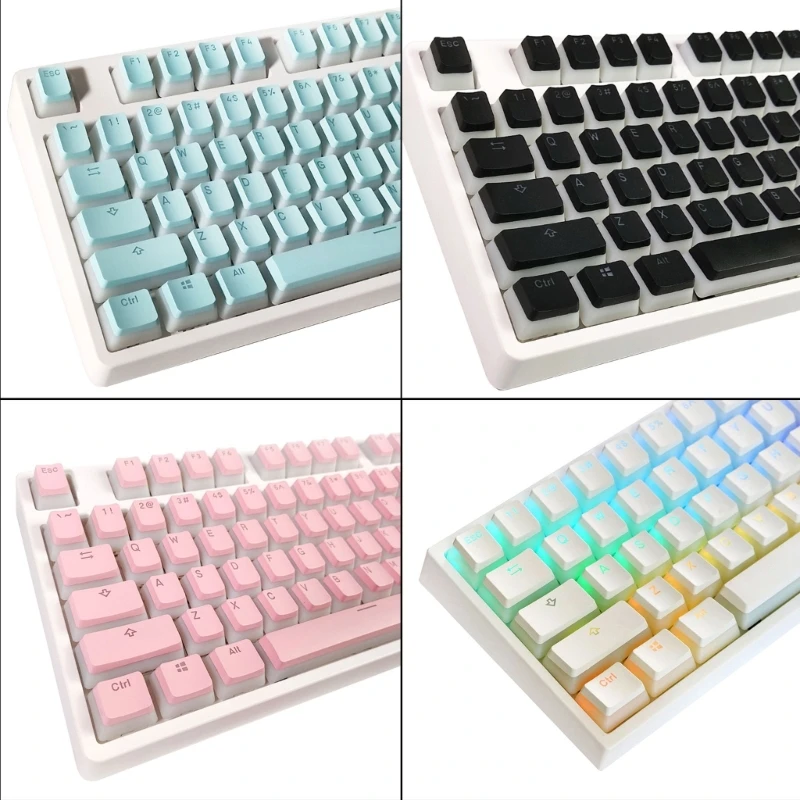 

117 Keys Keycaps PBT OEM For Mechanical Keyboard Switches Double Shot Translucent Keycap Set