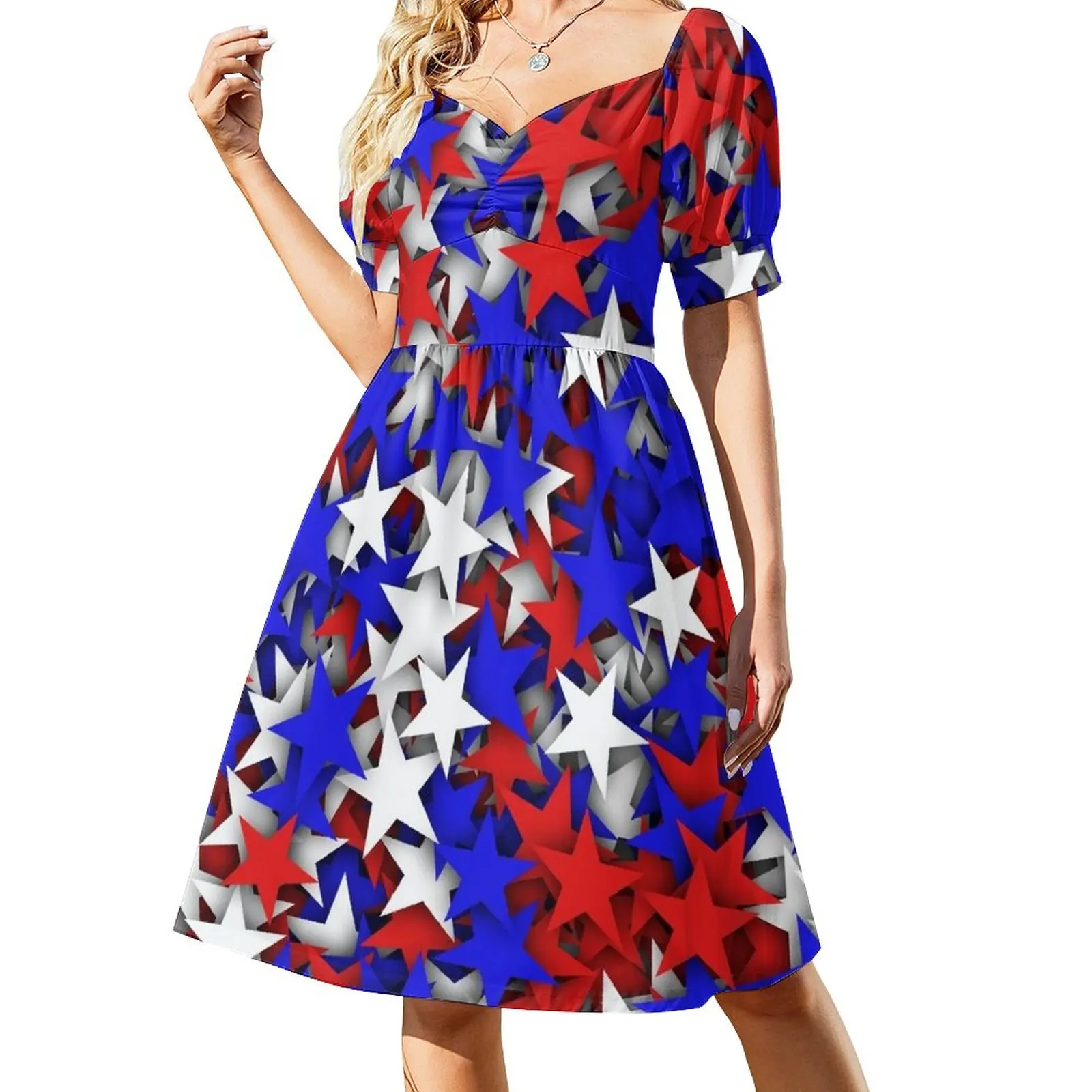 

Blue, red, white stars Dress dress women summer elegant women's dresses for wedding sexy dress women's evening dresses