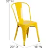 Luke Commercial Grade 4 Pack Yellow Metal Indoor-Outdoor Stackable Chair 4