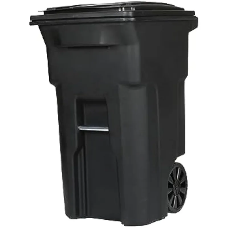 

Outdoor large trash can，64 Gallon Black Garbage can with Wheels and lid，31.5"L x 24.25"W x 41.75"H