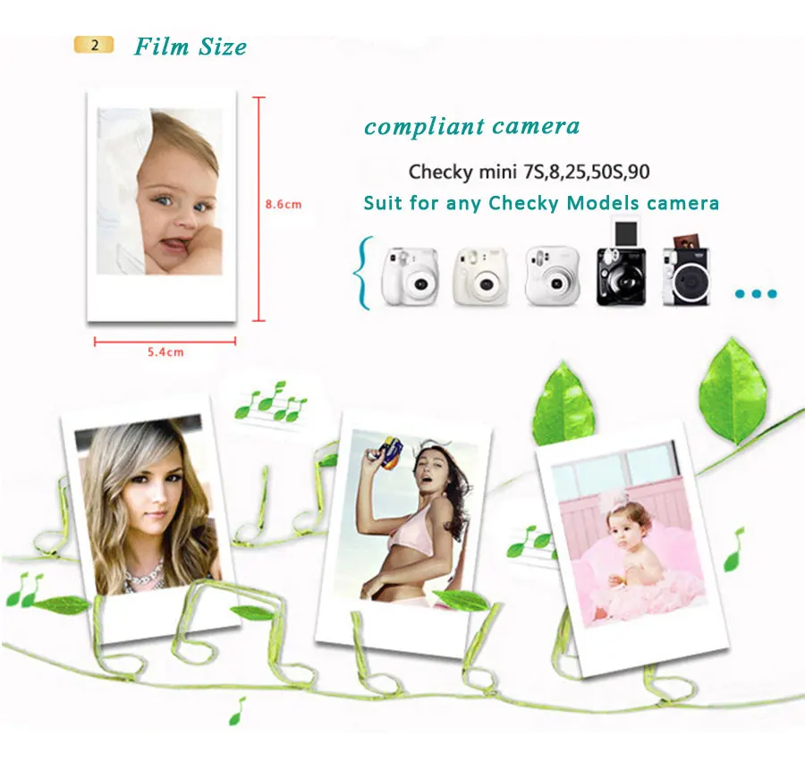 Instant Film Paper Original Fujifilm Instax Mini Film Instant Pokemon Pikachu Photo Paper for Mini 11 9 8 7s 70 50 90 SP-2