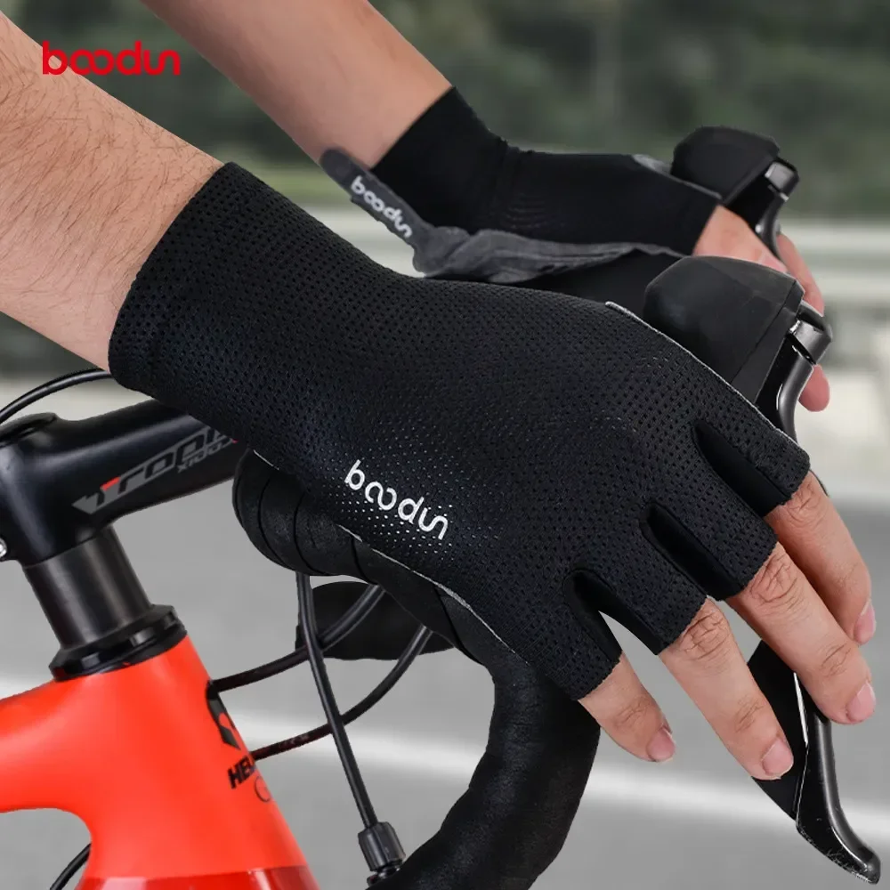 BOODUN 5 Colors Men Women Cycling Gloves Breathable Anti-shock Summer Sport Half Finger Road Bike Gloves Bicycle Racing Gloves 2