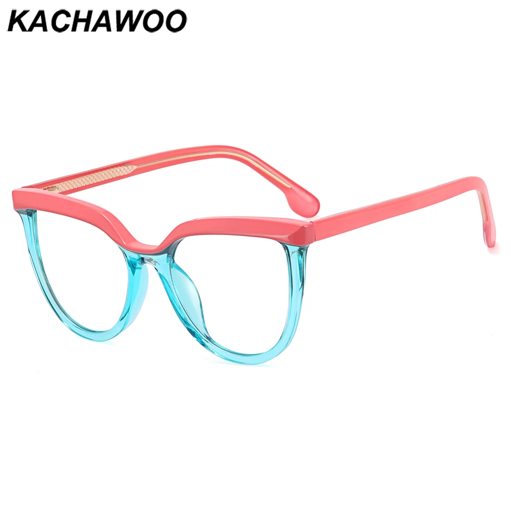 

Kachawoo fashion eyeglasses women cat eye optical tr90 acetate anti blue light glasses frame female candy color pink blue green