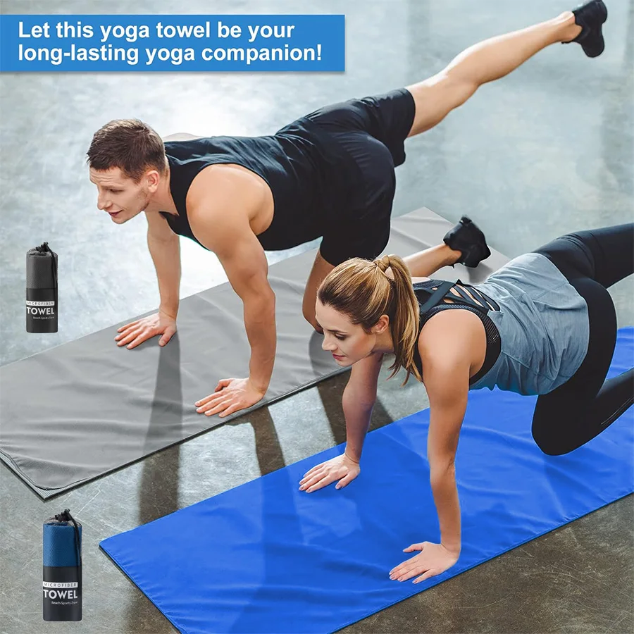 1-pcs Yoga Mat Towel - Microfibre quick-drying towel, non-slip, moisture wicking, suitable for hot yoga, power yoga 3
