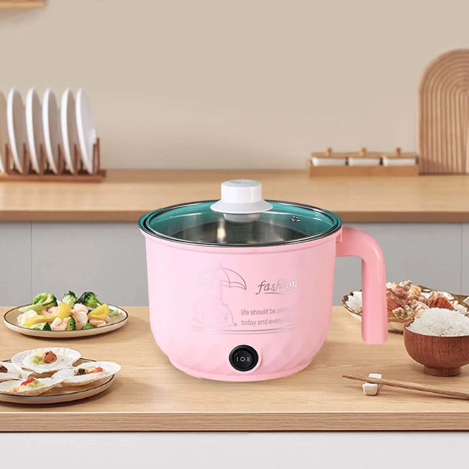Noodles Cooker Stainless Steel 1.2L Cooking Pot Machine for Noodles Fry Eggs 2