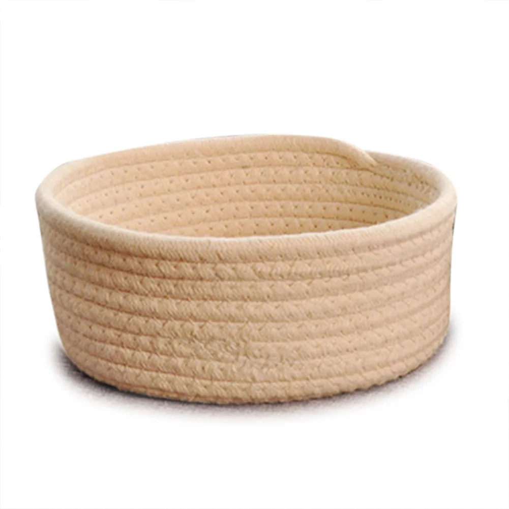 

Ручная тканая корзина для белья для хранения офисных мелочей, хлопковая корзина ручной работы, прочная корзина для аккуратного хранения