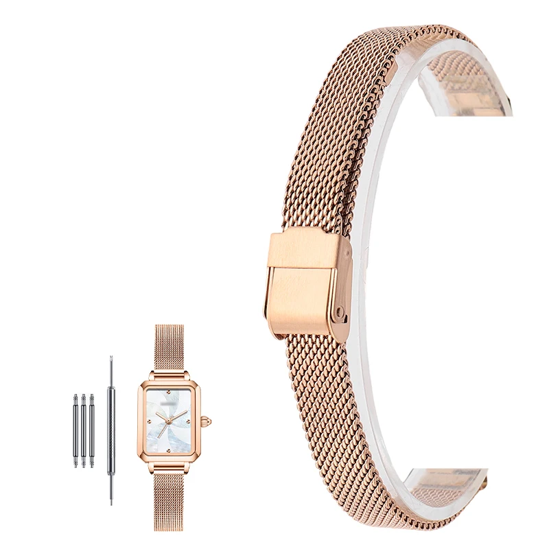 Elegant Gold Milanese Stainless Steel Watch Band - Universal Fit Bracelet