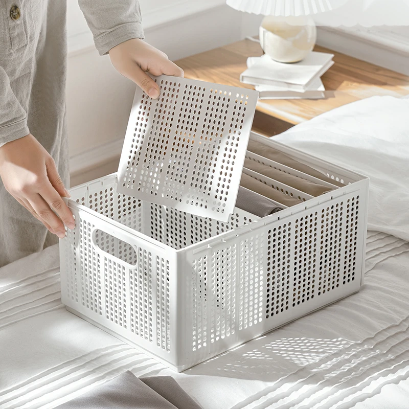 Reinforce Jeans Storage Box Foldable Plastic Clothing Storage Basket