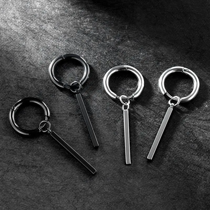 Orecchini Classici Da Uomo E Da Donna In Acciaio Chirurgico Con Borchie Nere E Chiusura A Vite - Italia - Foto 4