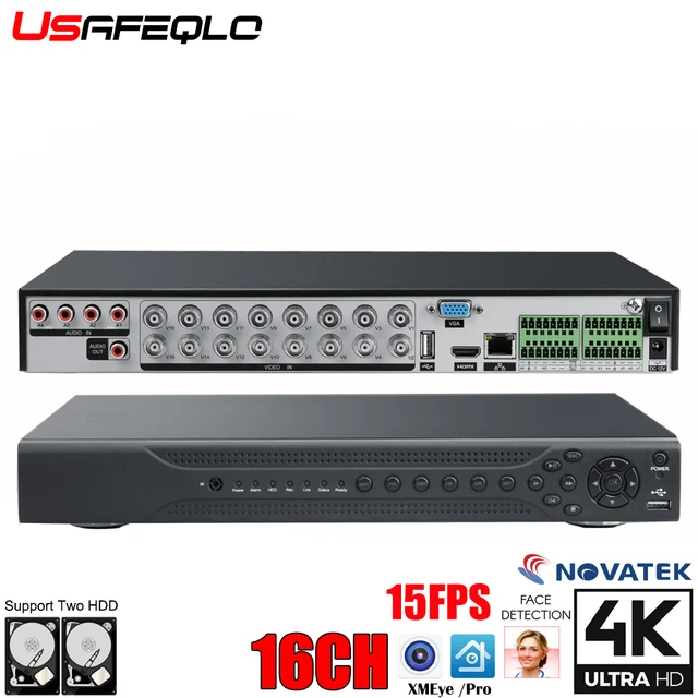 HD CCTV Surveillance Video Recorder, Detecção de Rosto, XMeye H265 +, 8MP,  4K, 8 canais, áudio, híbrido, Wi-Fi, TVI, CVI, NVR, DVR, HD, 8 canais