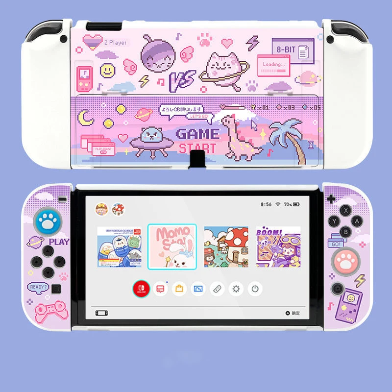 

Для Nintendo Switch Hard чехол Аксессуары Switch NS/OLED защитный корпус Kawaii TPU для включения аксессуары для консоли игры